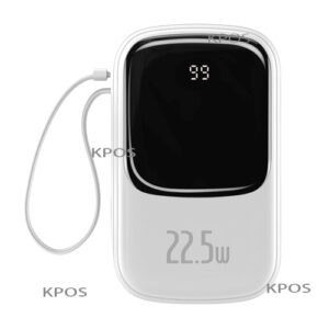 BASEUS QPOW DIGITAL DISPLAY QUICK CHARGING POWER BANK 20000MAH 22.5W (WITH TYPE-C CABLE)WHITE
